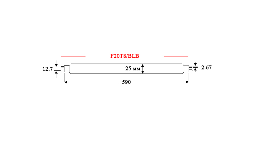Ультрафіолетова лампа F20T8/BLB - Зображення 2