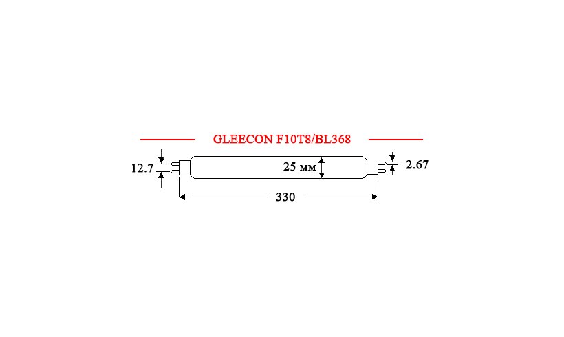 Ультрафіолетова лампа GLEECON F10T8/BL368 - Зображення 2