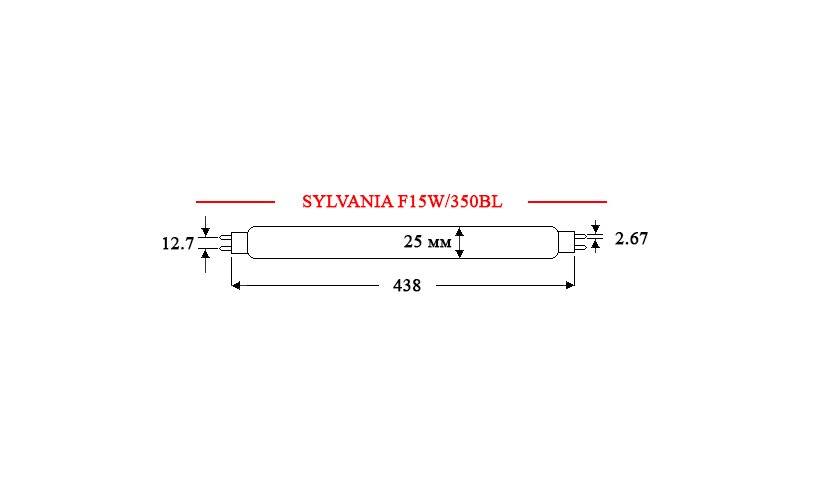 Ультрафіолетова лампа SYLVANIA F15W/350BL - Зображення 3