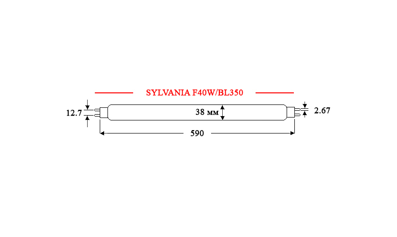 Ультрафіолетова лампа SYLVANIA F40W/2Ft/BL368 - Зображення 2
