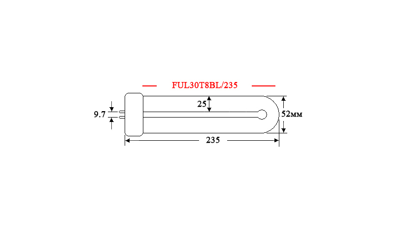 Ультрафіолетова лампа FUL30T8BL/235 - Зображення 2
