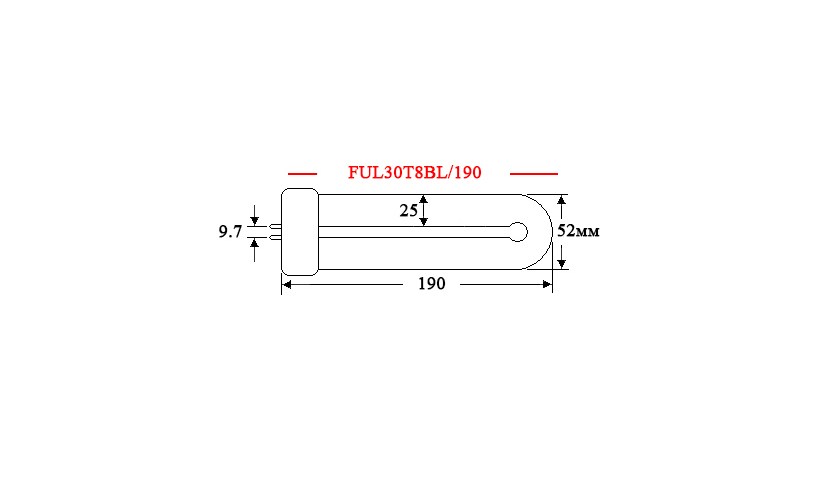 Ультрафіолетова лампа FUL30T8BL/190 (LP 308) - Зображення 2