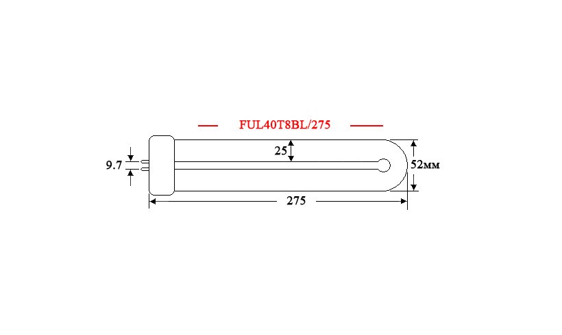 Ультрафіолетова лампа FUL40T8BL/275 (LP 408) - Зображення 2